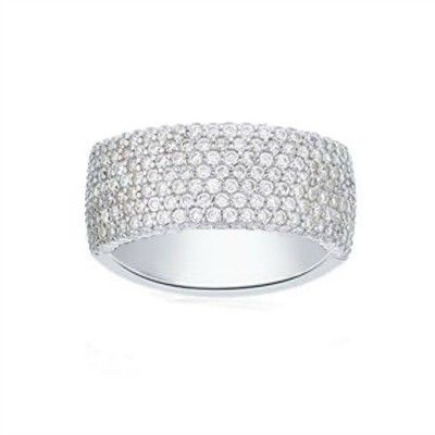 Taylor Pavé Band Ring: Sterling Silver Ring (Large)